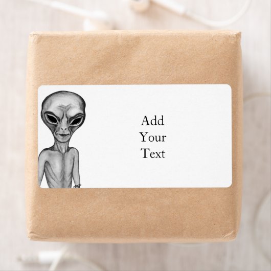 Gray Alien Etiket (Insitu)