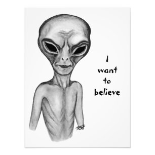 Gray Alien, ik wil geloven Foto Afdruk