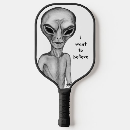 Gray Alien, ik wil geloven Pickleball Paddle (Achterkant)