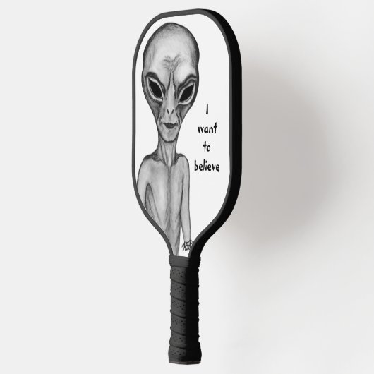 Gray Alien, ik wil geloven Pickleball Paddle (Links)