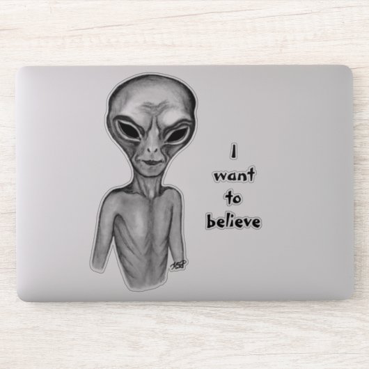 Gray Alien , ik wil Sticker geloven (Computer)