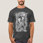 Gray Alien Monster Art Pen Tekening T-Shirt (Voorkant)