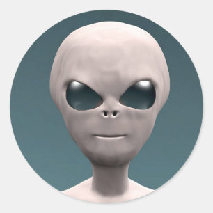 Gray Alien Ronde Sticker