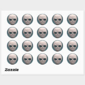 Gray Alien Ronde Sticker (Vel)