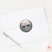 Gray Alien Ronde Sticker (Envelop)