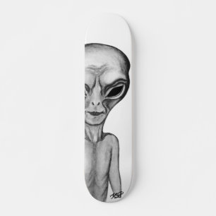 Gray Alien Skateboard