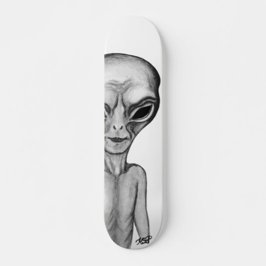 Gray Alien Skateboard (Voorkant)