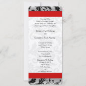 Gray and Black Damask Swirls Weddenschap Monogram Kaart (Voorkant)
