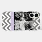 Gray and Lavender Zigzags Persoonlijke foto Case-Mate iPhone Case (Achterkant (horizontaal))