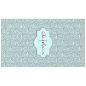 Gray and Light Blue Abstract Floral Monogram Tafelkleed (Voorkant (Horizontaal))