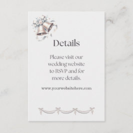 Gray and Pink Bells Details Insert for Invitation Informatiekaartje