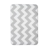 Gray and White Chevron Print Bath Mat (Voorkant Verticaal)