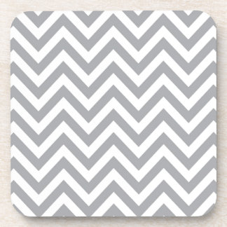 Gray and White Chevron Zigzag Pattern Bier Onderzetter