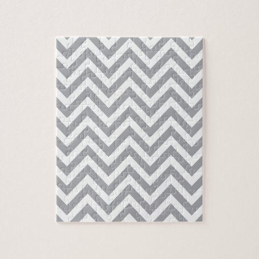 Gray and White Chevron Zigzag Pattern Legpuzzel (Verticaal)