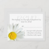 Gray and White Daisy Wedding RSVP Reply Card (Voorkant / Achterkant)