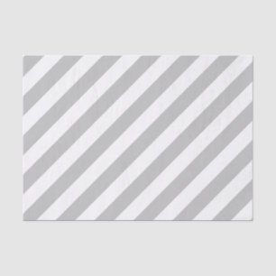 Gray and White Diagonal Stripes Pattern Tissuepapier