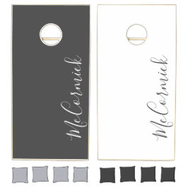 Gray and White Family Script Monogram Naam