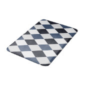 Gray and White Harlequin Diamond Pattern Bath Mat (Gekanteld)