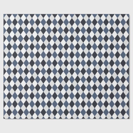 Gray and White Harlequin Diamond Pattern Cadeaupapier (Vlak)