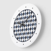 Gray and White Harlequin Diamond Pattern Grote Klok (Hoek)