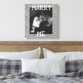 Gray and White Marry Me Couple's Photo Wall Art Canvas Afdruk (Insitu (Slaapkamer))