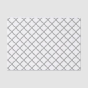 Gray and White Moroccan Quatrefoil Pattern Tissuepapier