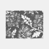 Gray and White Rustic Farmhouse Floral Pattern Fleece Deken (Voorkant (Horizontaal))