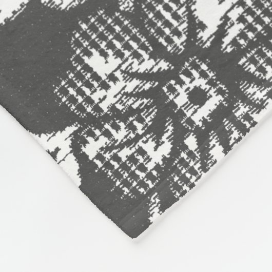 Gray and White Rustic Farmhouse Floral Pattern Fleece Deken (Hoek)