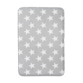 Gray and White Star Pattern Foam Bath Mat (Voorkant Verticaal)