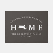 Gray and White State of Massachusetts Map Mat (Voorkant)