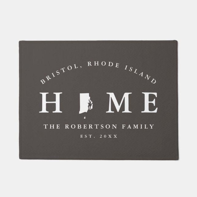 Gray and White State of Rhode Island Map Mat (Voorkant)