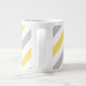 Gray and Yellow Diagonal Stripes Pattern Extra Grote Mok (Achterkant)