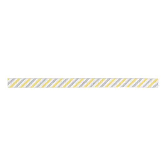 Gray and Yellow Diagonal Stripes Pattern Grosgrain Lint (Voorkant)