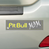 Gray and Yellow Pit Bull Ma Bumpersticker (Op auto)