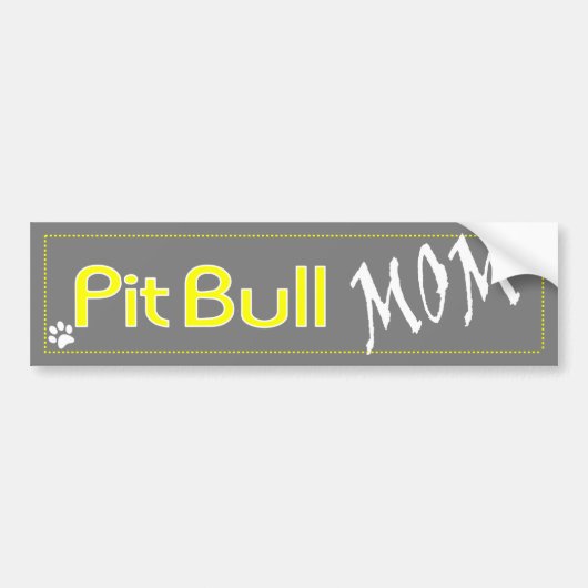 Gray and Yellow Pit Bull Ma Bumpersticker (Voorkant)