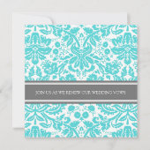 Gray Aqua Wedding Vow Renewal Uitnodiging (Voorkant)