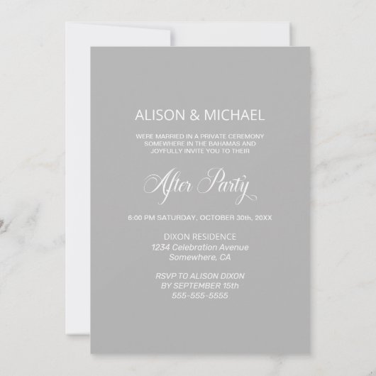 Gray Arch Custom Photo Weddenschap Reception Kaart (Achterkant)