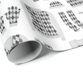 Gray Argyle Patroonobjecten die papier verpakken - (Rol Hoek)