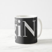 Gray Art Big Monogram Modern Bold Koffiemok (Voorkant rechts)