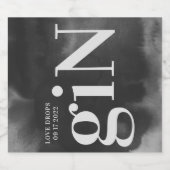 Gray Art Big Monogram Modern Bold Simple Wedding Likeurfles Etiket (Enkel label)