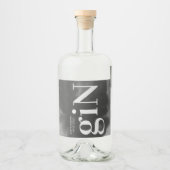 Gray Art Big Monogram Modern Bold Simple Wedding Likeurfles Etiket (Voorkant)