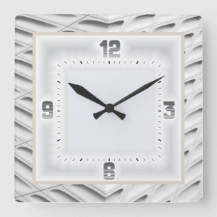 Gray Art Deco Vierkante Klok