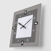 Gray Art Deco Vierkante Klok (Hoek)