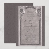Gray Art Nouveau Wedding Kaart (Voorkant / Achterkant)