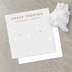 Gray Astrology Stars Earring Jewelry Display Kaart Vierkante Visitekaartje