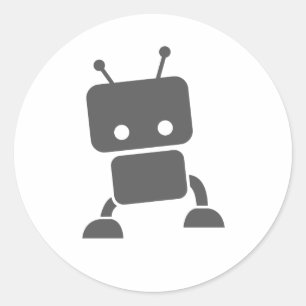 Gray Baby Robot Ronde Sticker