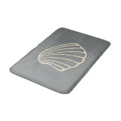 Gray Beach Seashell Zee Bathroom Rug Bath Mat (Gekanteld)