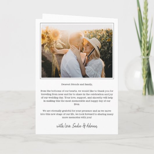 Gray Beauful Arch Photo Wedding Program Programma (Achterkant)