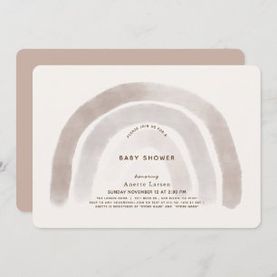 Gray Beige Rainbow Waterverf Baby shower Kaart