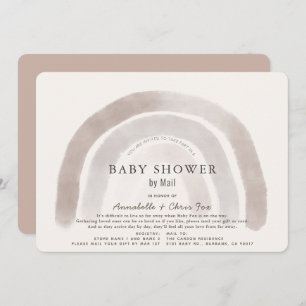 Gray Beige Rainbow Waterverf Baby shower per post Kaart